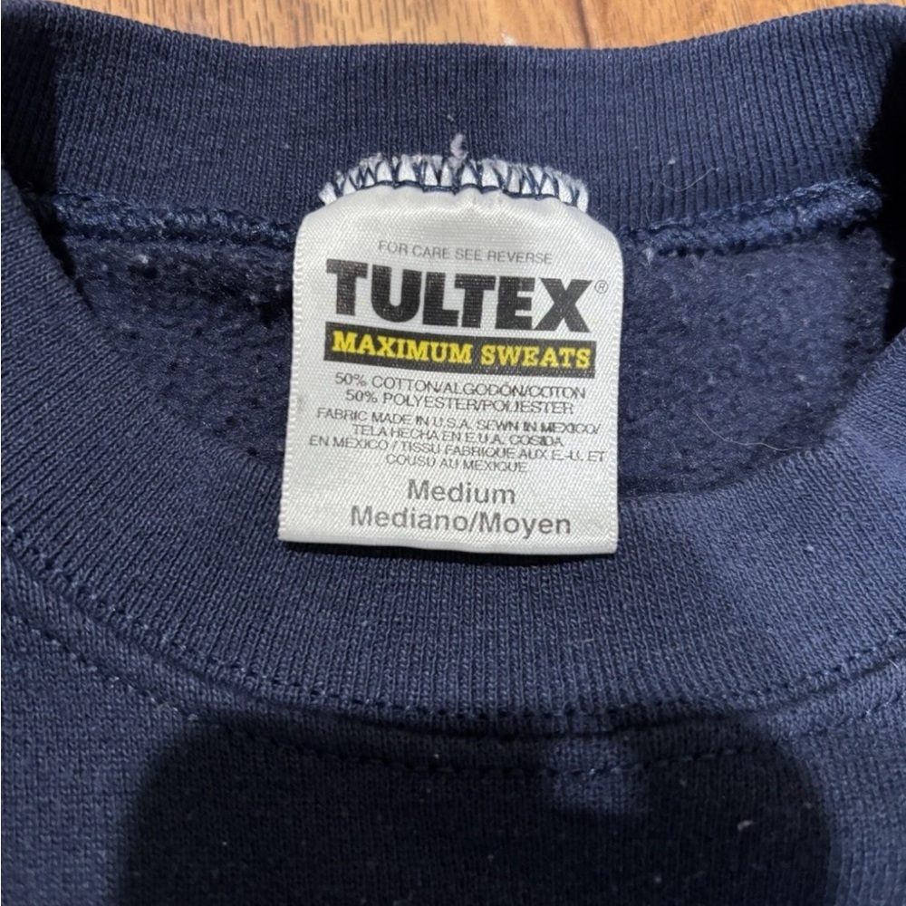 Tultex Navy Crewneck Sweatshirt with Eagle Graphic - Picture 3 of 4